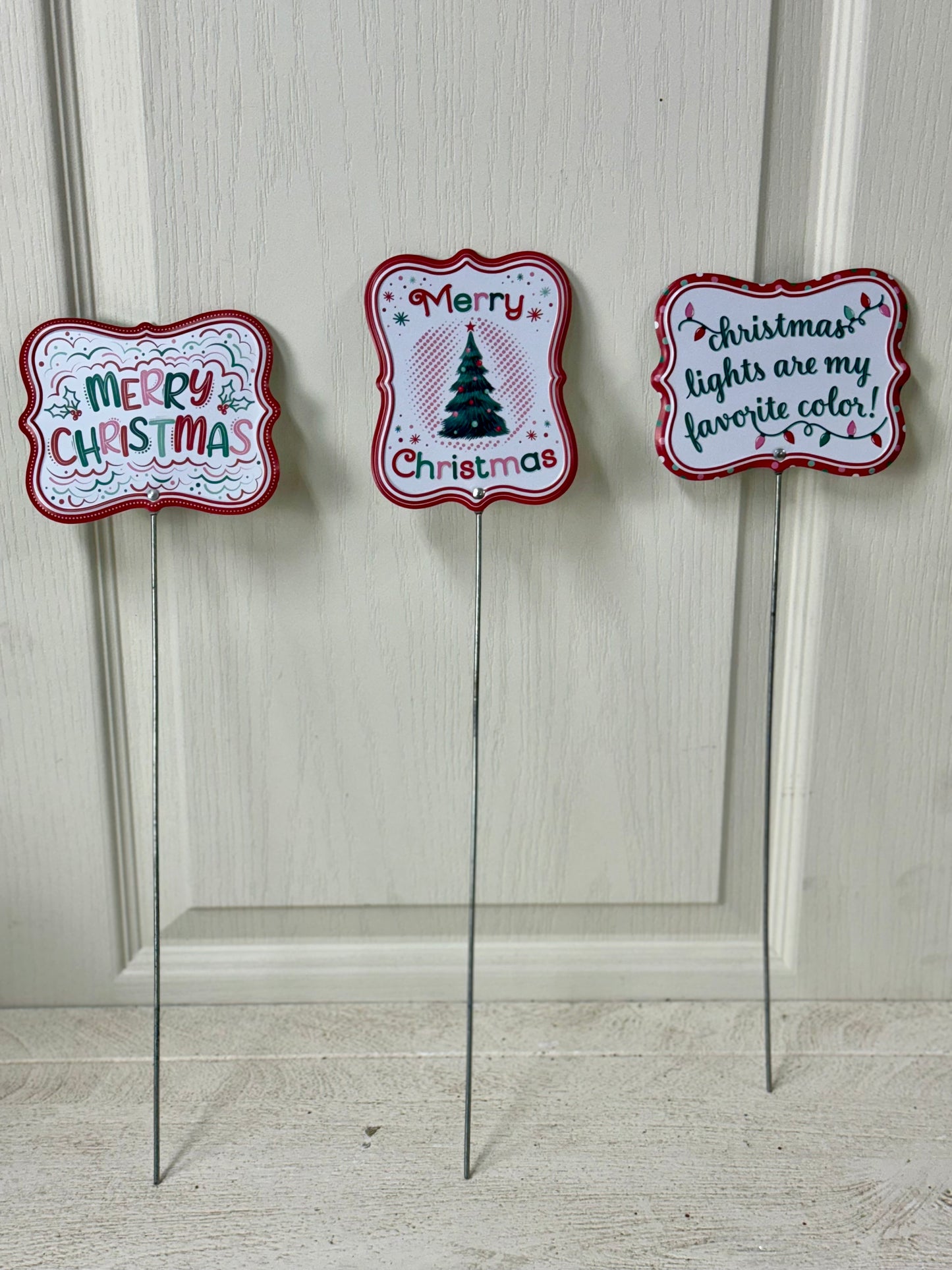 16 Inch Retro Merry Christmas Sign Pick