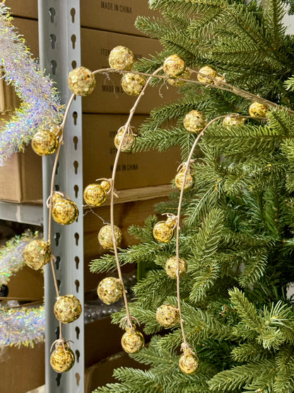 35.5 Inch Gold Hanging Ball Spray