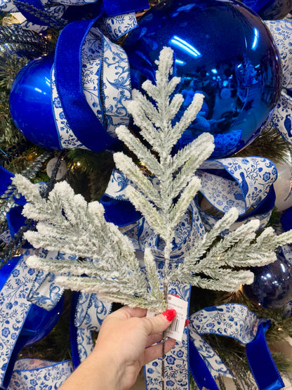 25 Inch Flocked Snow Glitter Norfolk Pine Spray