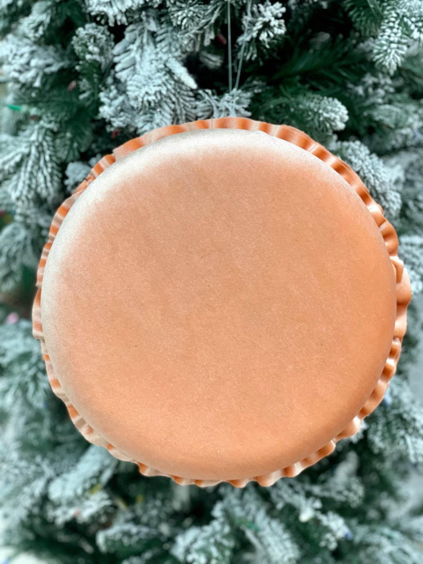 12.75 Inch Peachy Orange Fabric Scrumptious Macaroon Ornament