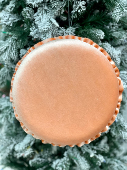 12.75 Inch Peachy Orange Fabric Scrumptious Macaroon Ornament