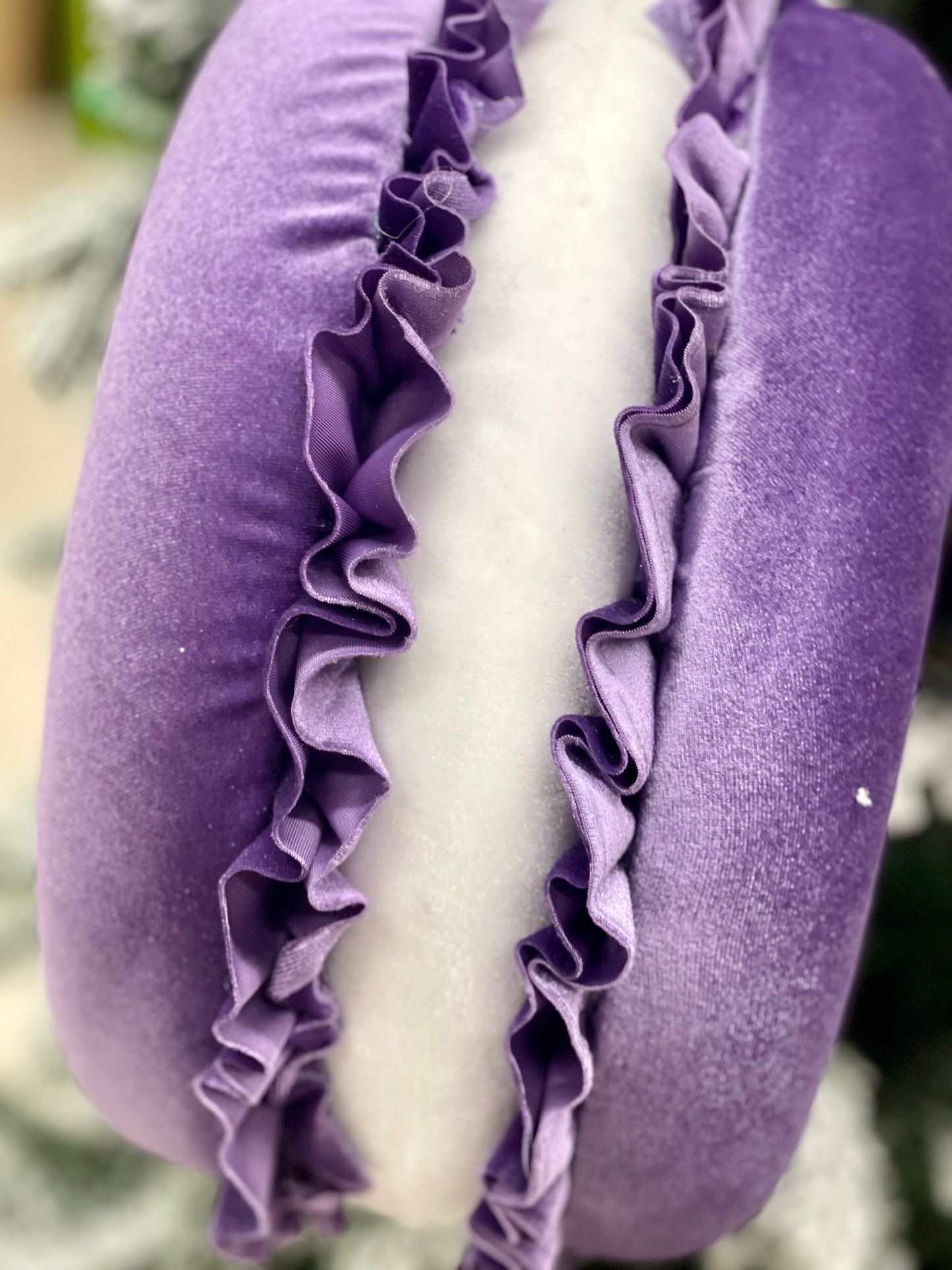 12.75 Inch Purple Fabric Scrumptious Macaroon Ornament