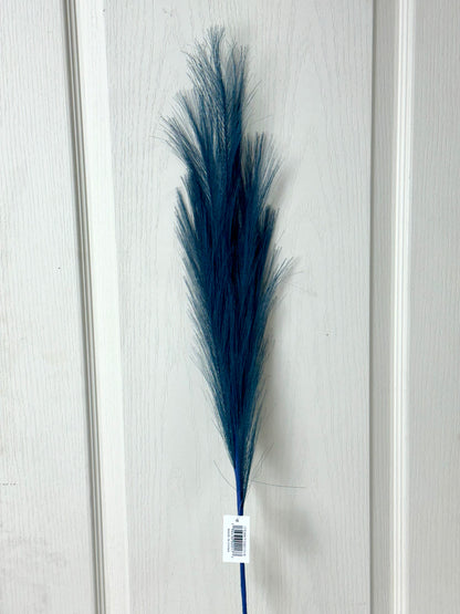 32.75 Inch Navy Blue Fabric Grass Plume Spray