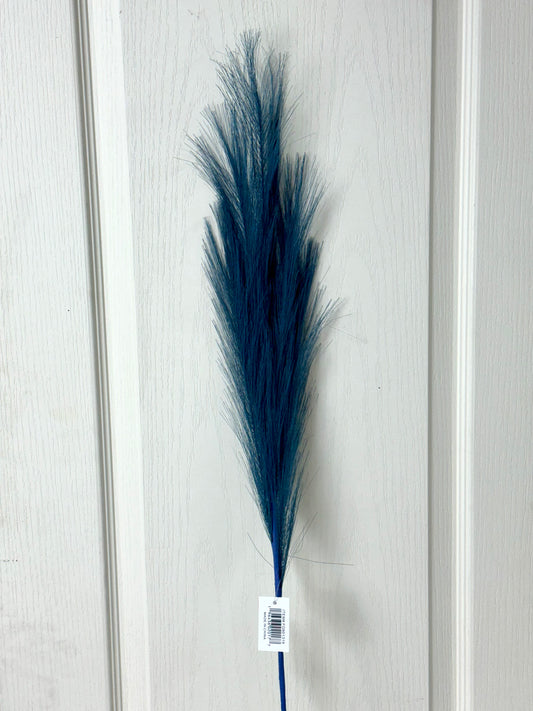 32.75 Inch Navy Blue Fabric Grass Plume Spray