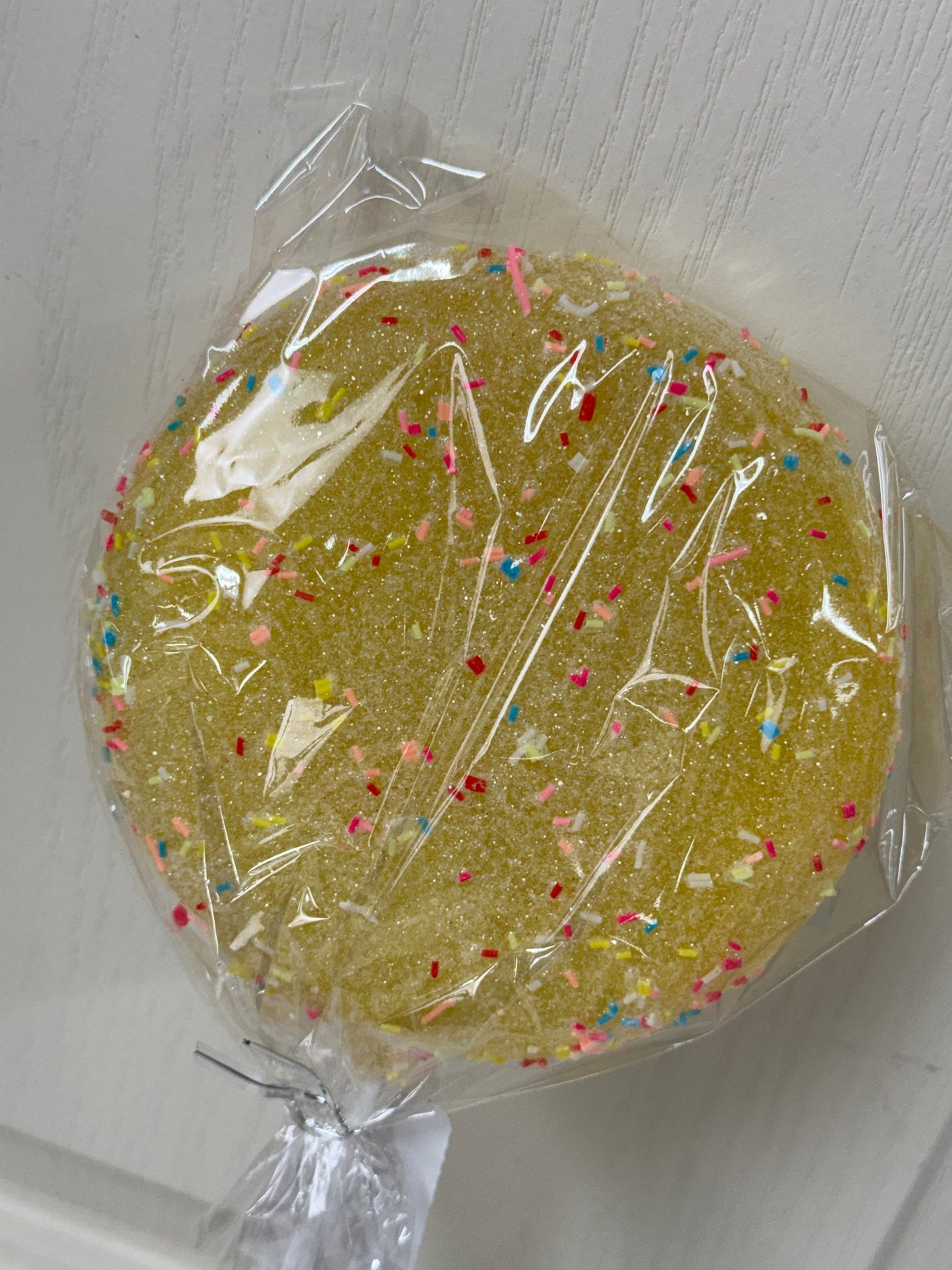 5 Inch Yellow Glitter Sprinkle Lollipop Stick