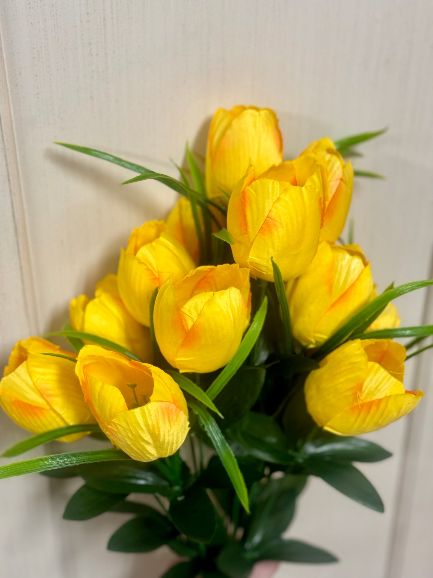 19 Inch Yellow Floral Tulip Bush