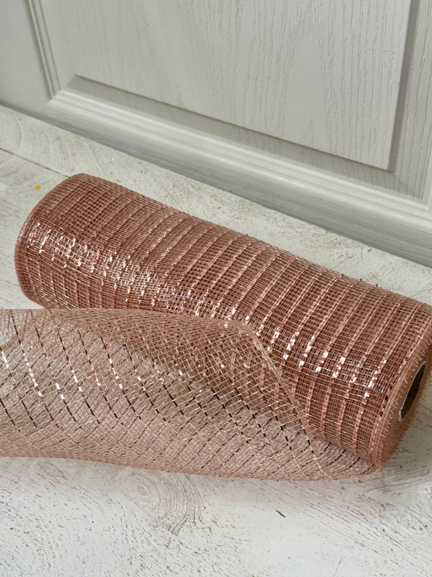 10 Inch By 10 Yard Rose Gold Foil Netting