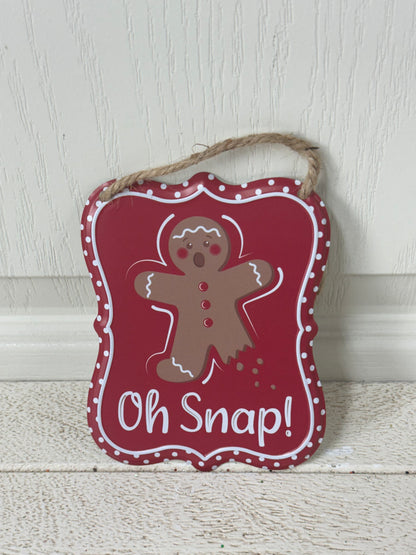 5 Inch Tin Gingerbread Sign Three Styles