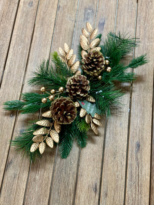 18 Inch Gold Berry Pinecone Table Swag