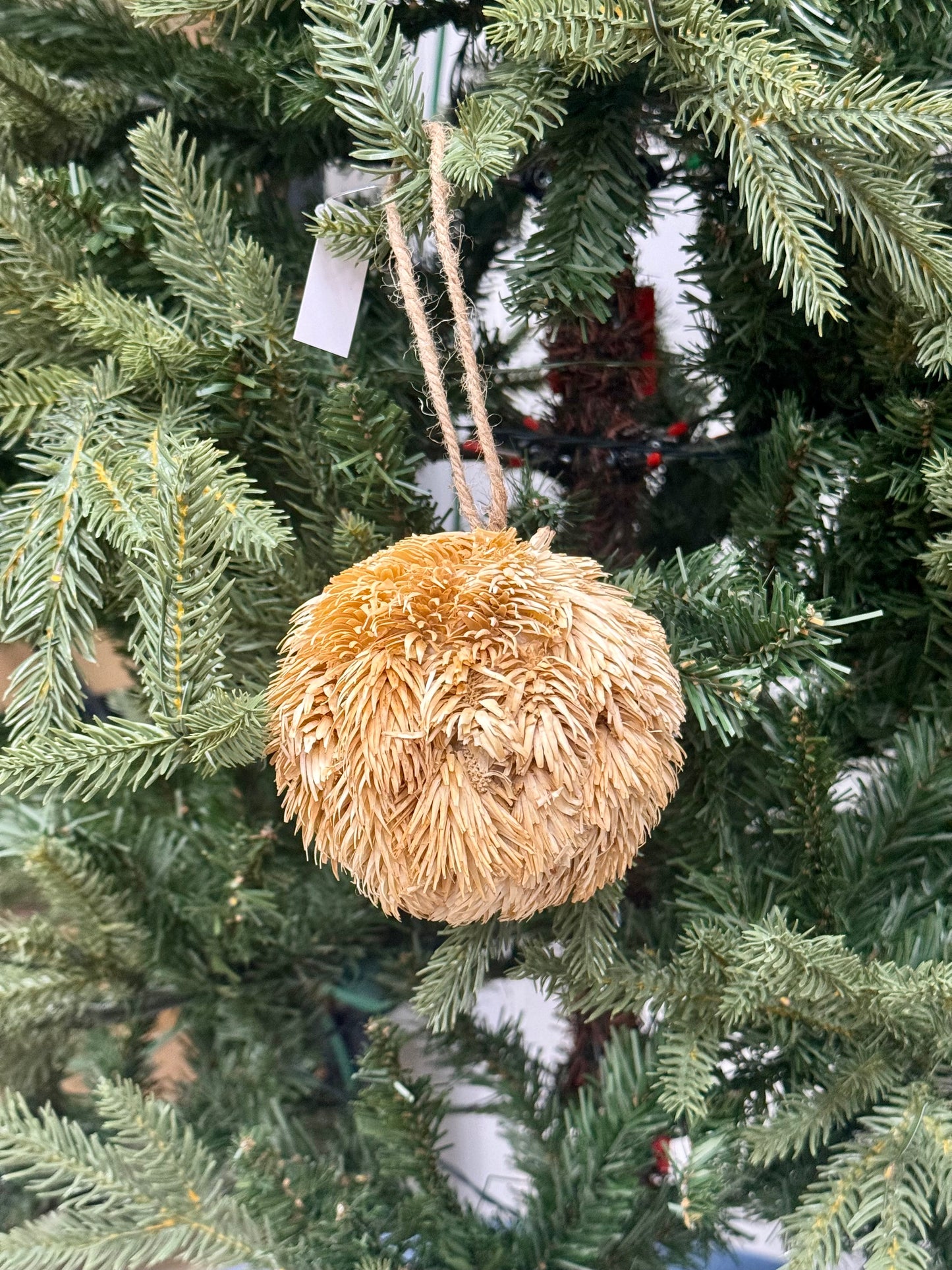 4 Inch Cream Thistle Ornament Ball