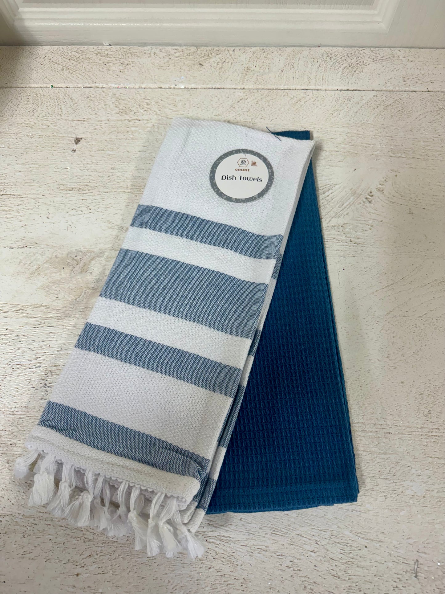 Blue And White Two Pack Of Dish Towels