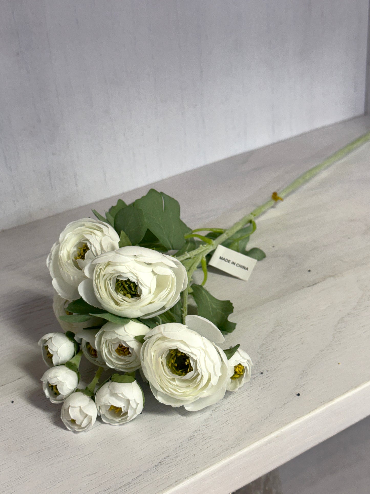 21.5 Inch White Ranunculus Spray