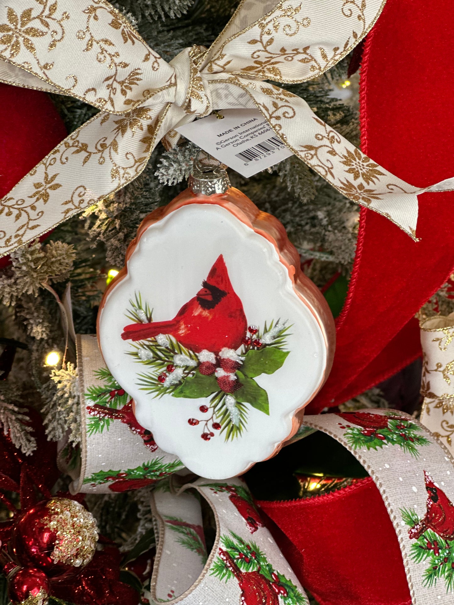 4.75 Inches Glass Cardinal Ornament Two Styles