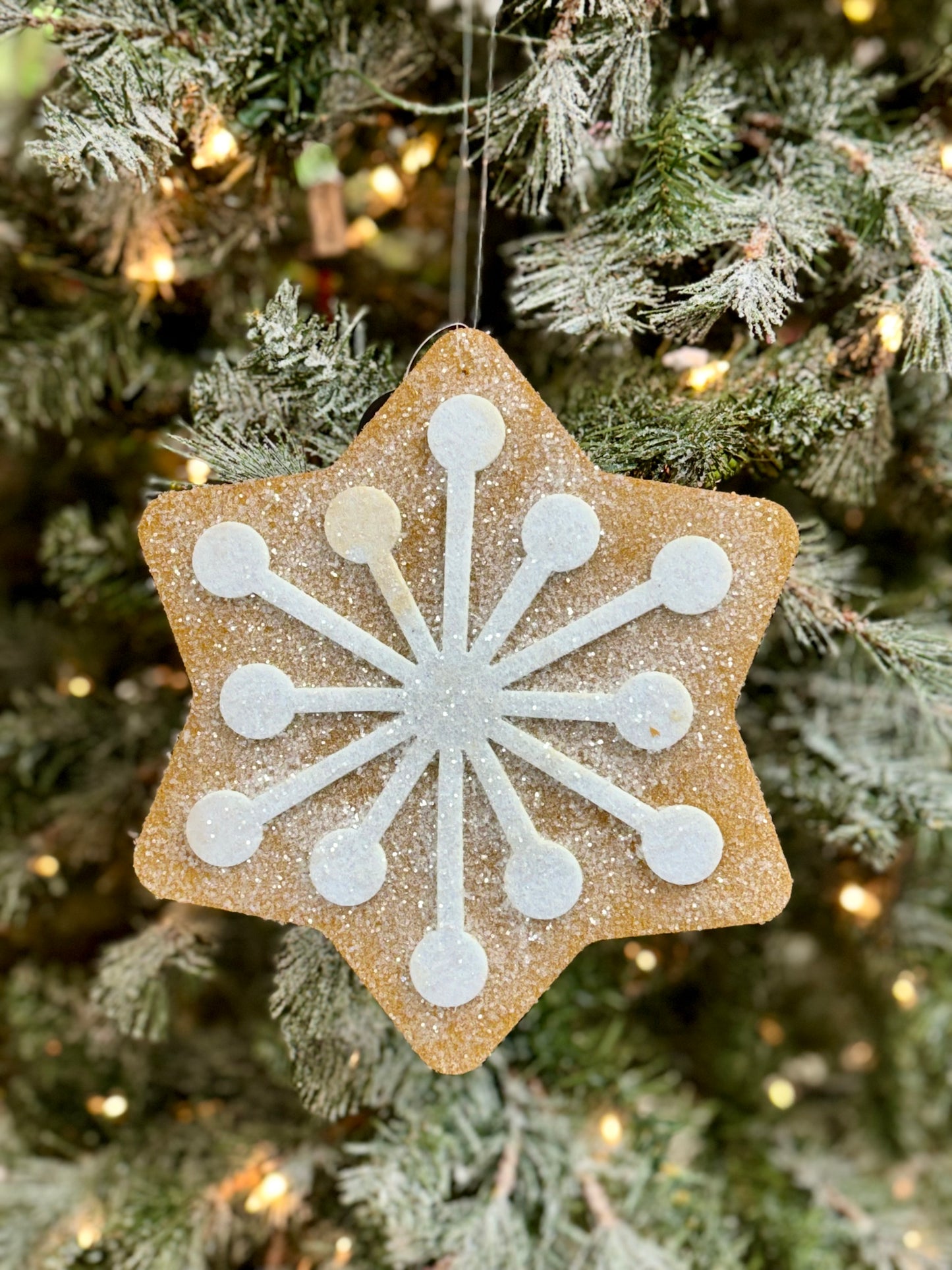 9 Inch Gingerbread Snowflake Ornament