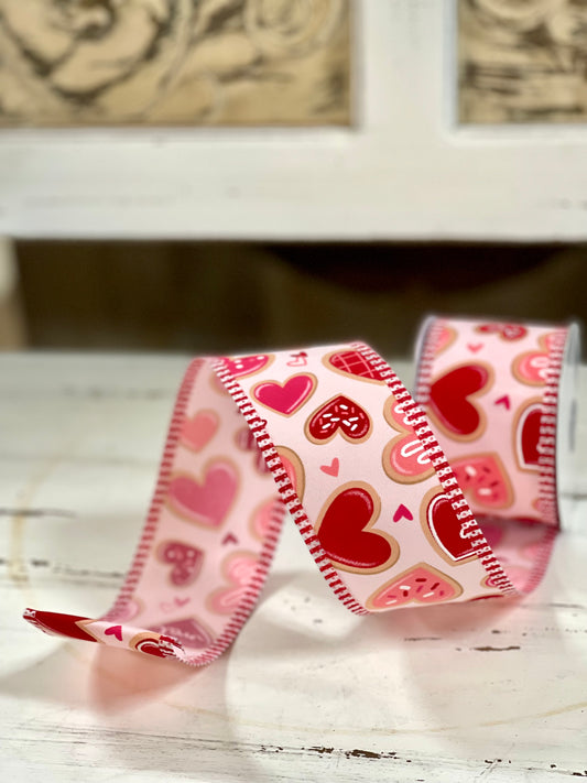 2.5 Inch By 10 Yard Valentine Cookies Ribbon