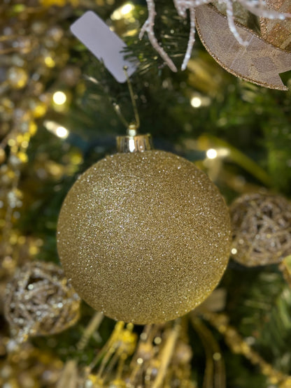 5 Inch Gold Glitter Ornament Ball