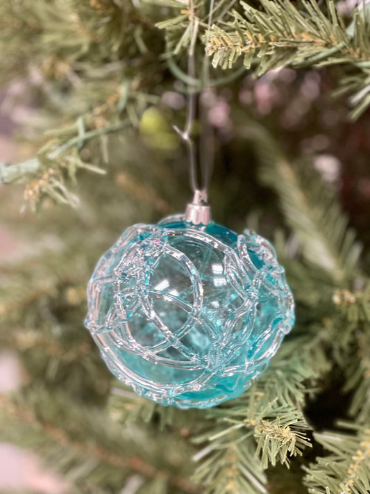 4 Inch Aqua Blue Acrylic Ornament Ball