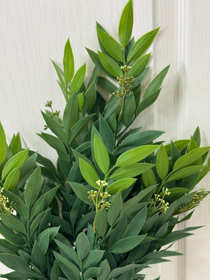 22 Inch Green Ruscus Floral Bush