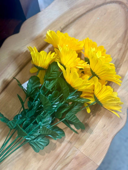 21 Inch Yellow Gerbera Daisy Floral Bush