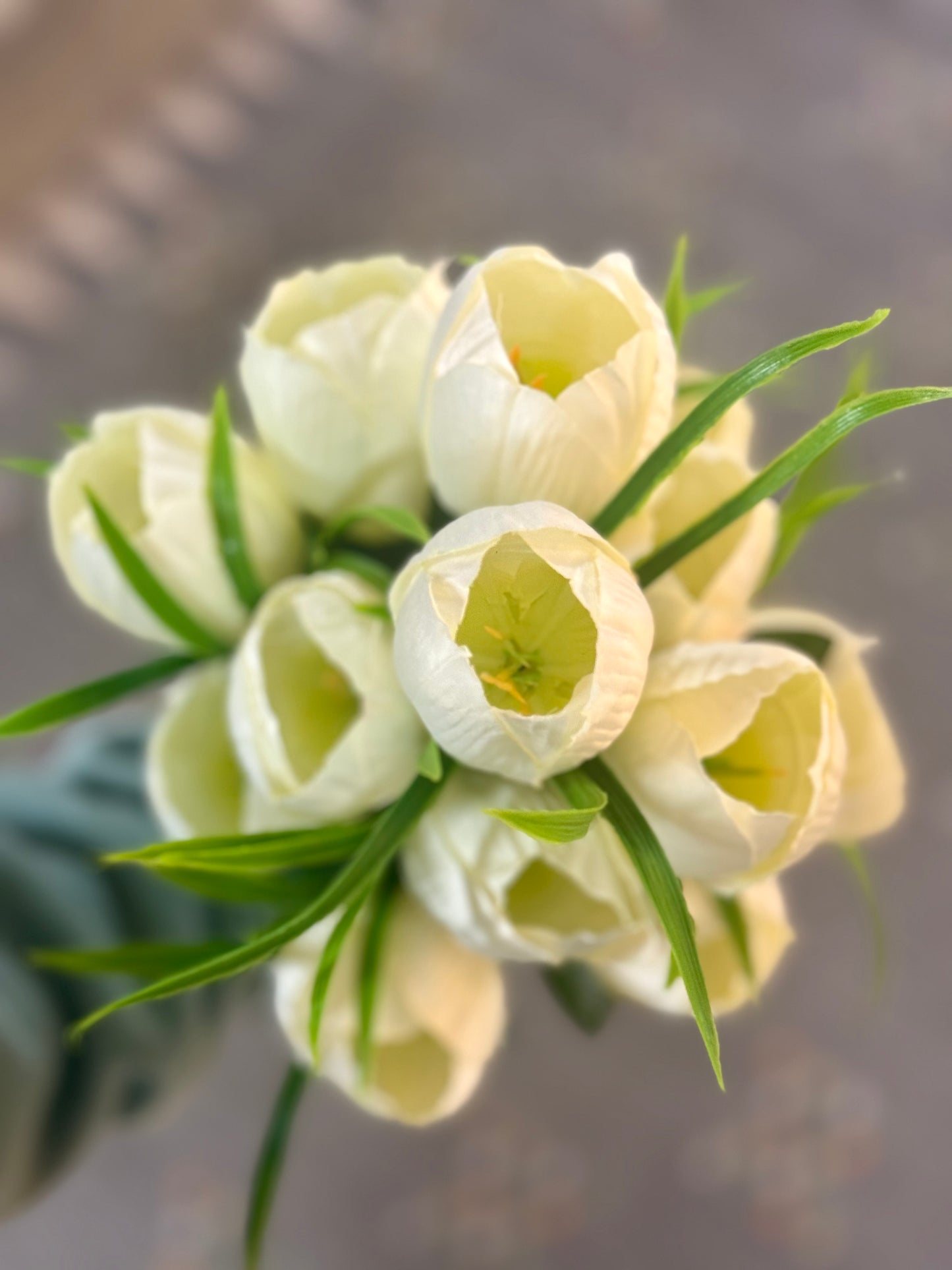 19 Inch Cream Tulip Floral Bush