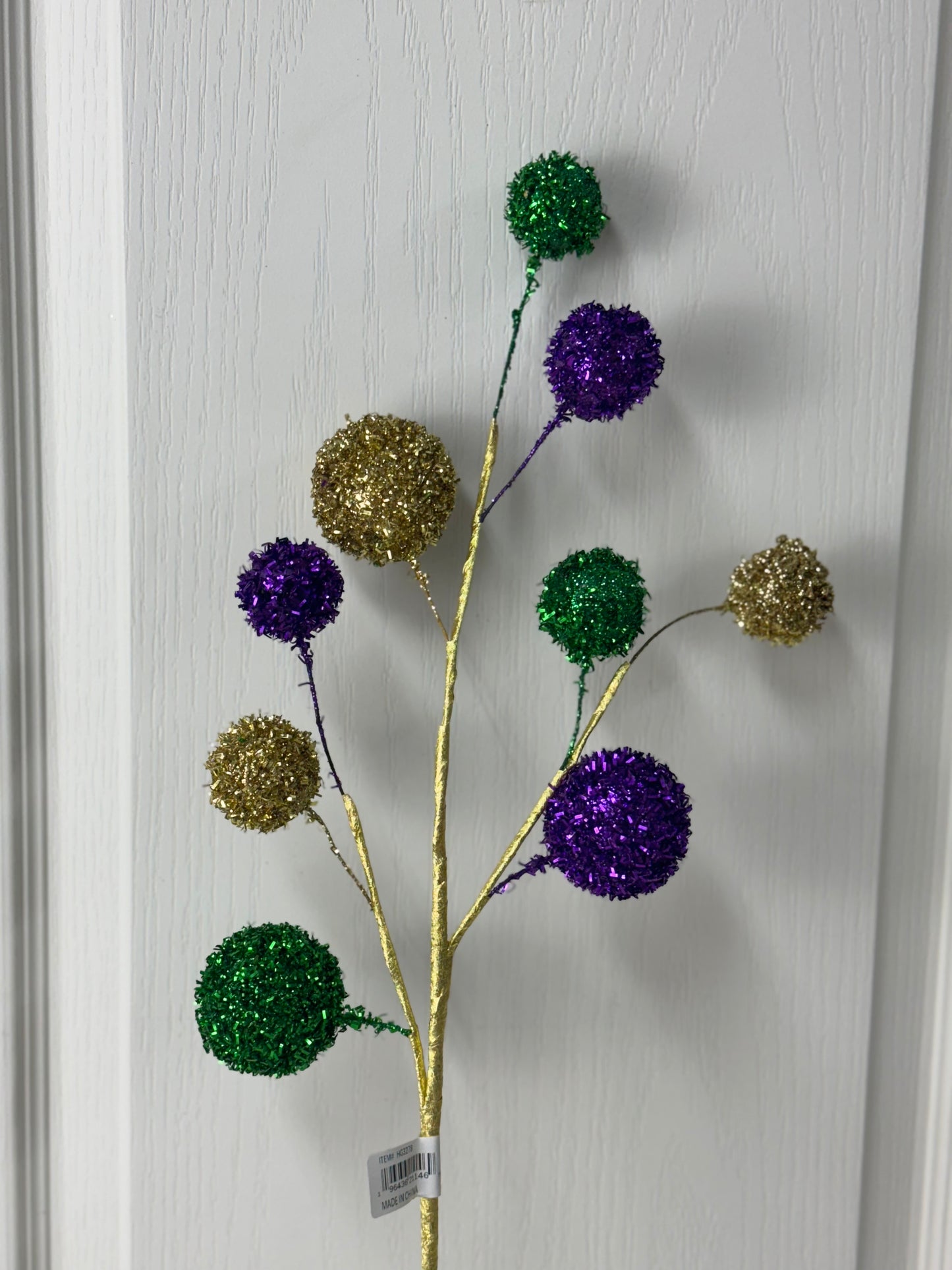 26 Inch Mardi Gras Glitter Ball Spray