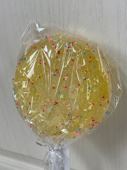 5 Inch Yellow Glitter Sprinkle Lollipop Stick