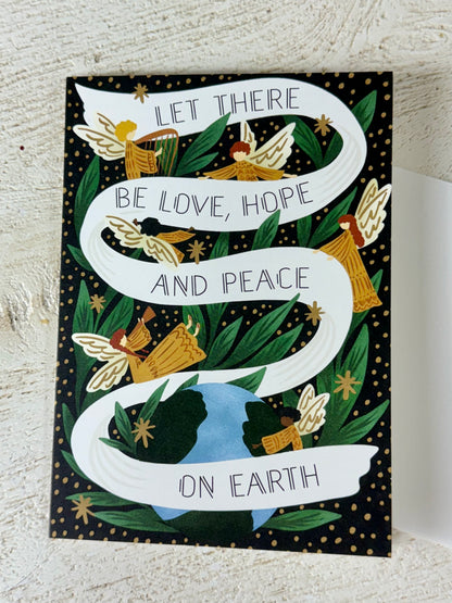 Christmas Card Minted Love Peace Nature Angels