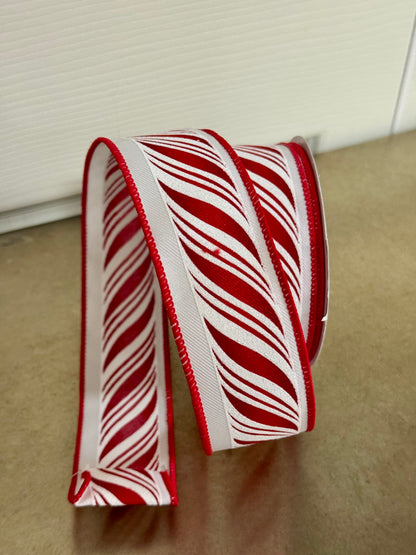 1.5 Inch By 10 Yard Red And White Peppermint Twist Ribbon