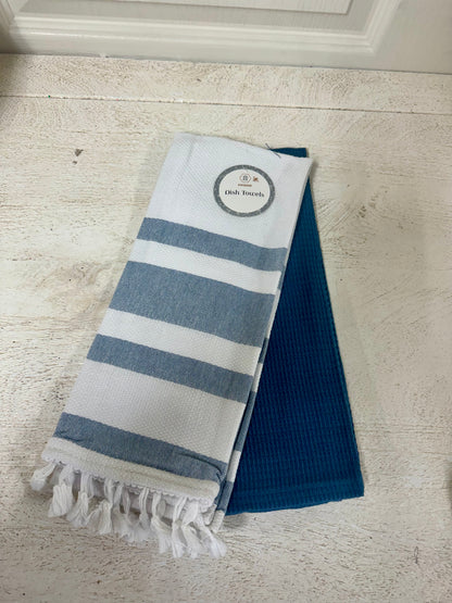 Blue And White Two Pack Of Dish Towels