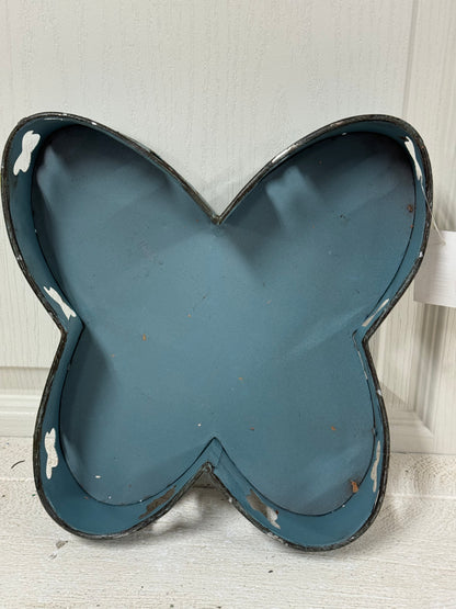 Small Metal Blue Butterfly Tray