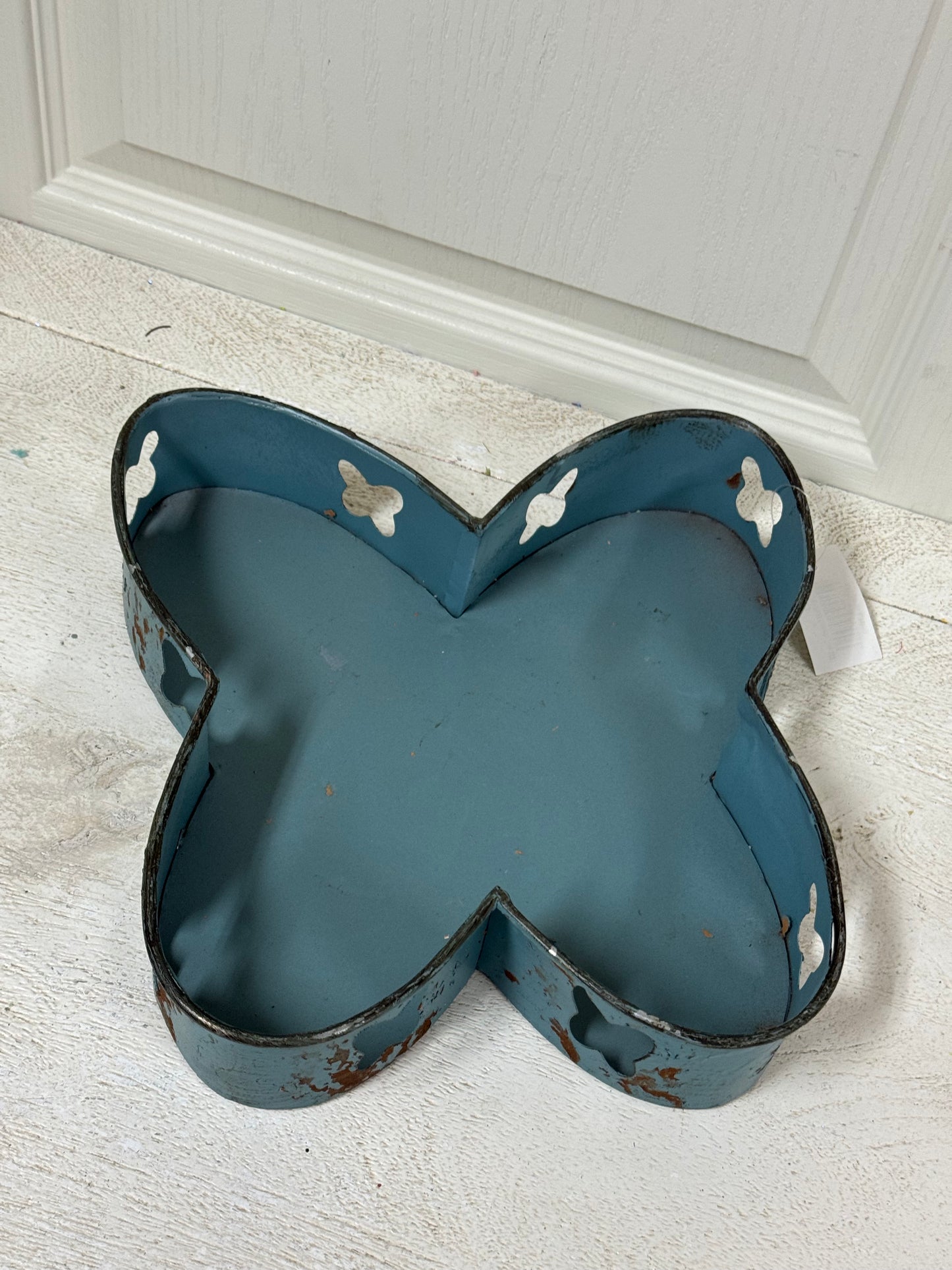 Small Metal Blue Butterfly Tray