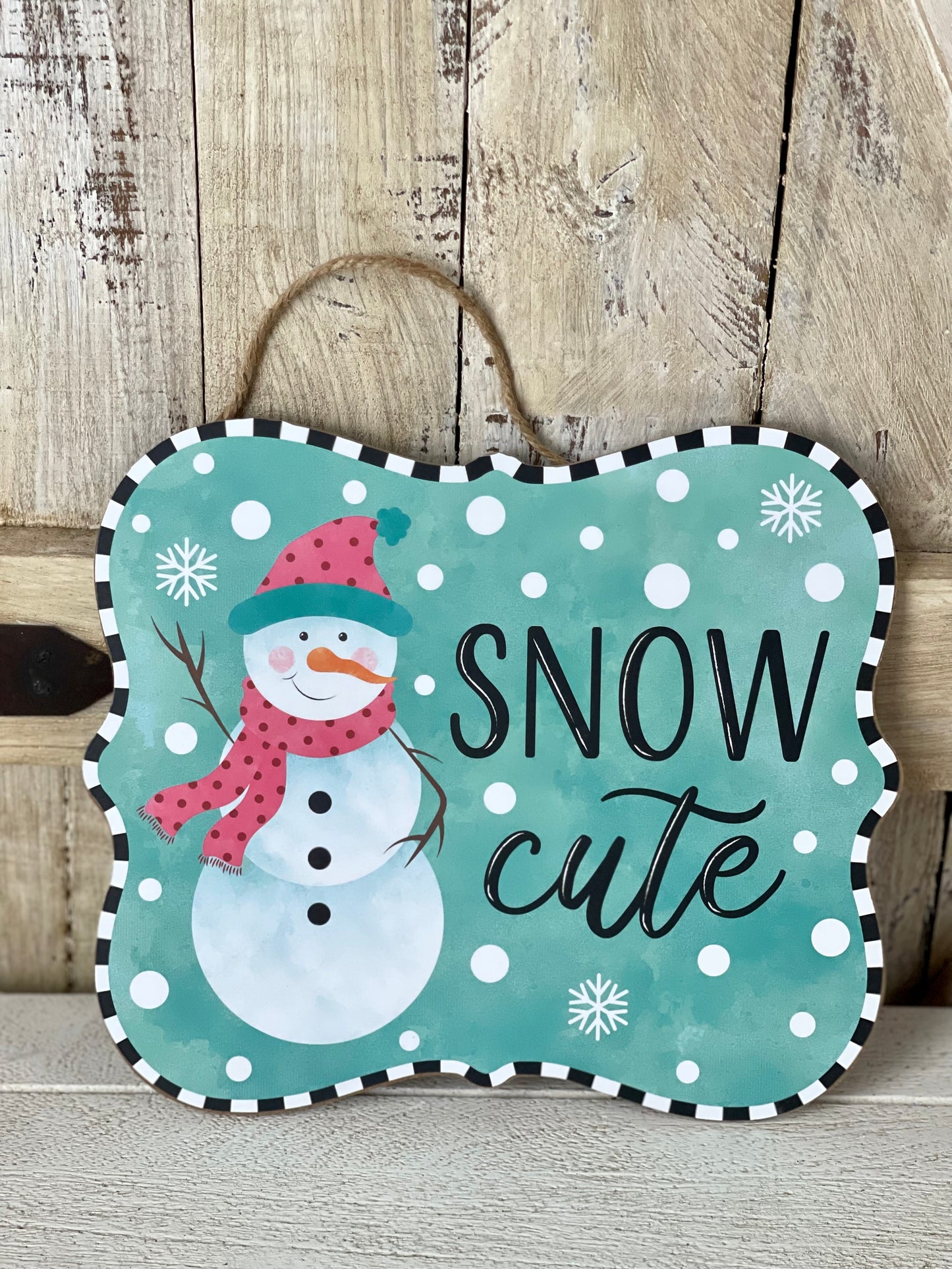 Snow Cute Wooden Sign