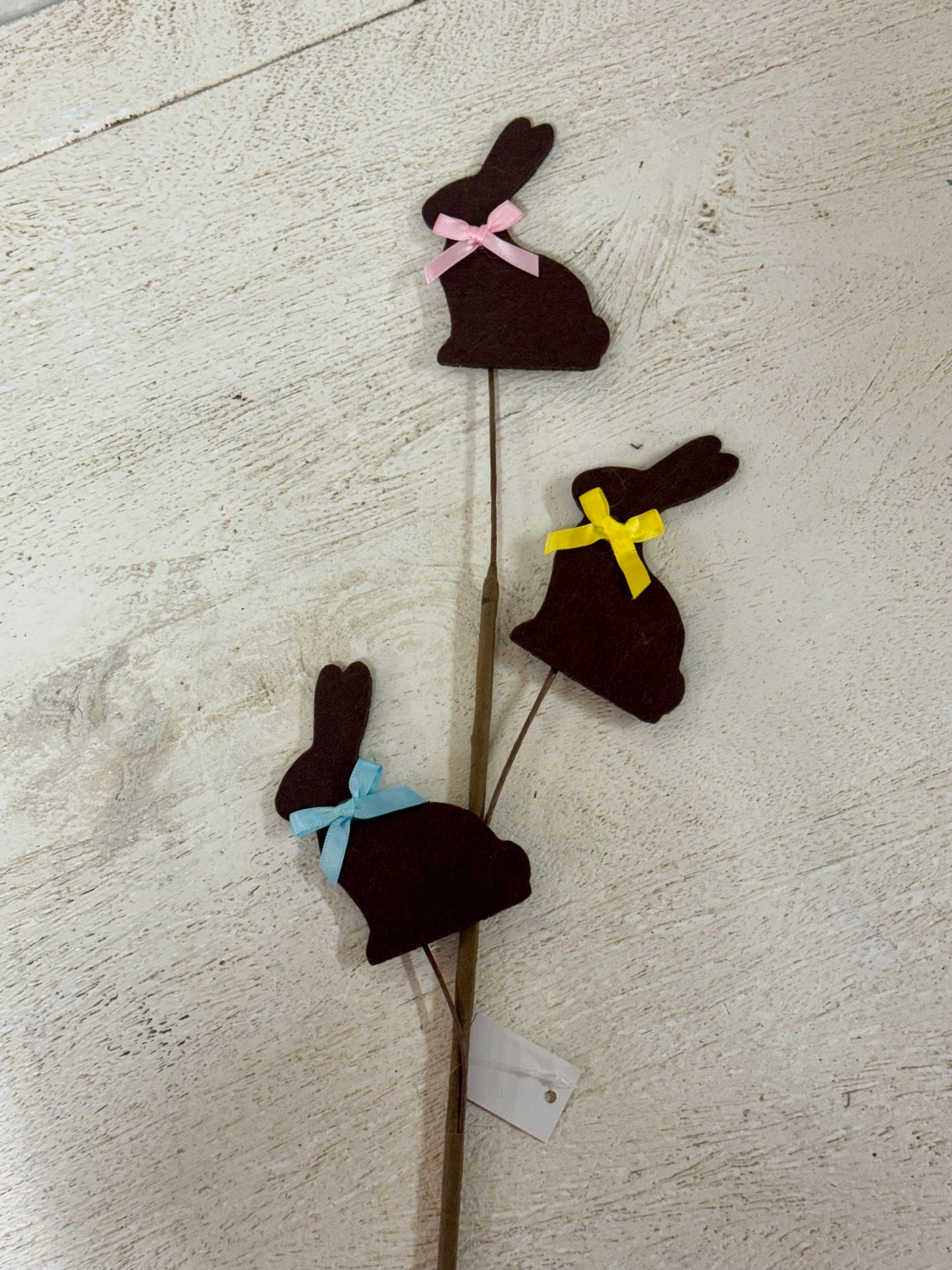 28 Inch Dark Chocolate Fabric Bunny Spray