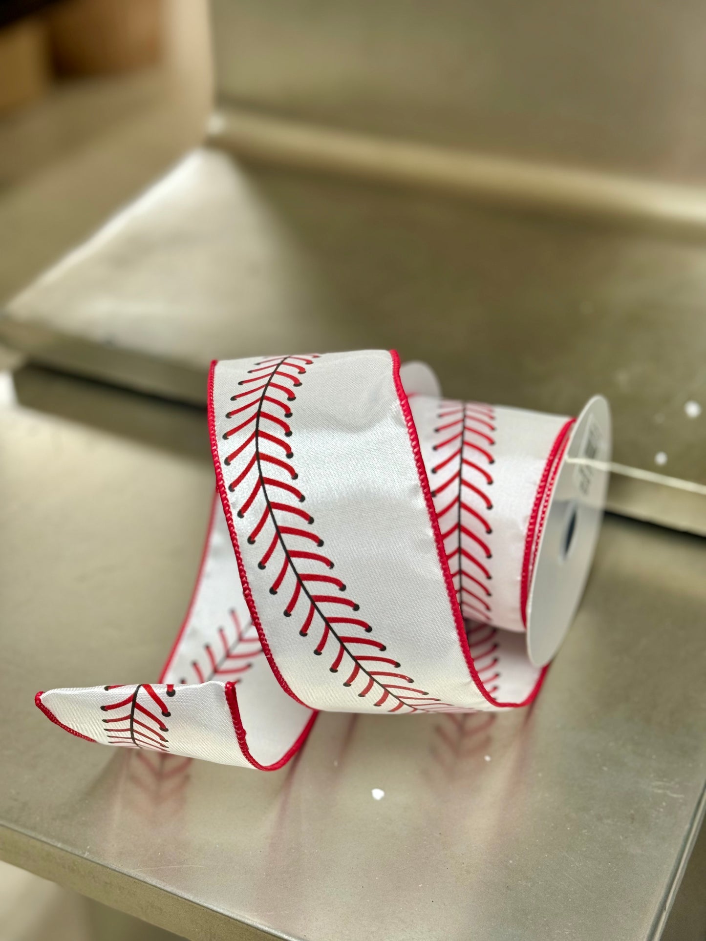 2.5 Inch By 10 Yard Baseball Stitching Ribbon