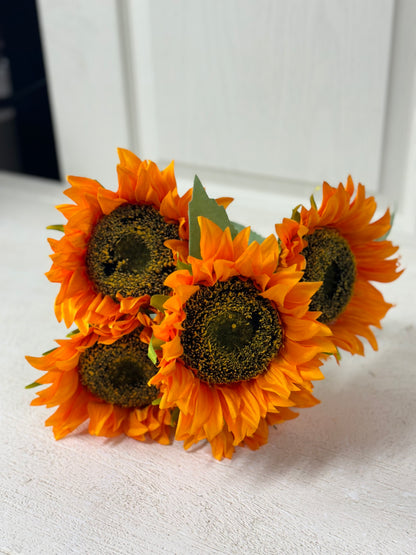 20 Inch Orange Sunflower Floral Bush