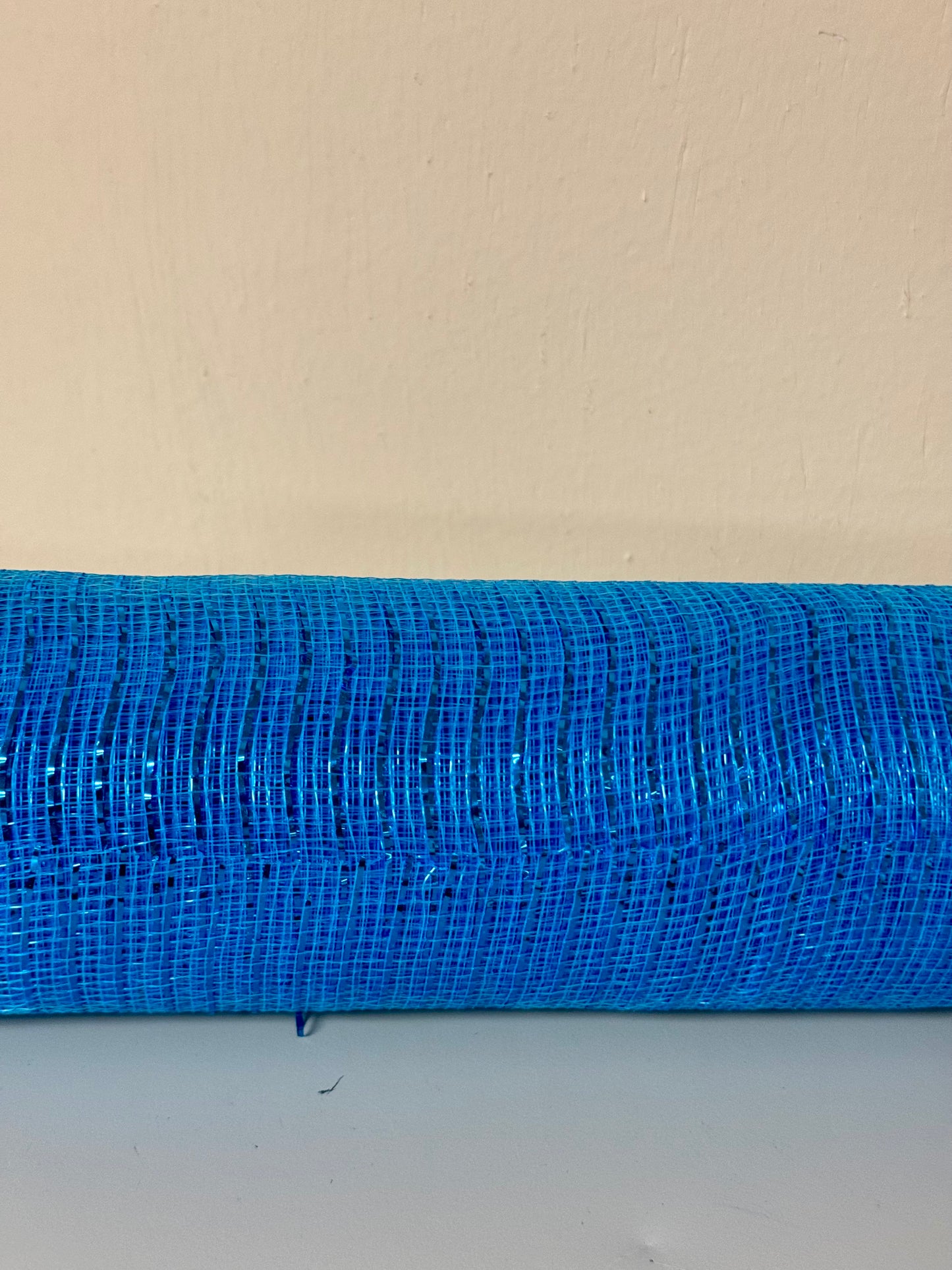 10 Inch By 10 Yard Turquoise Blue Metallic Netting