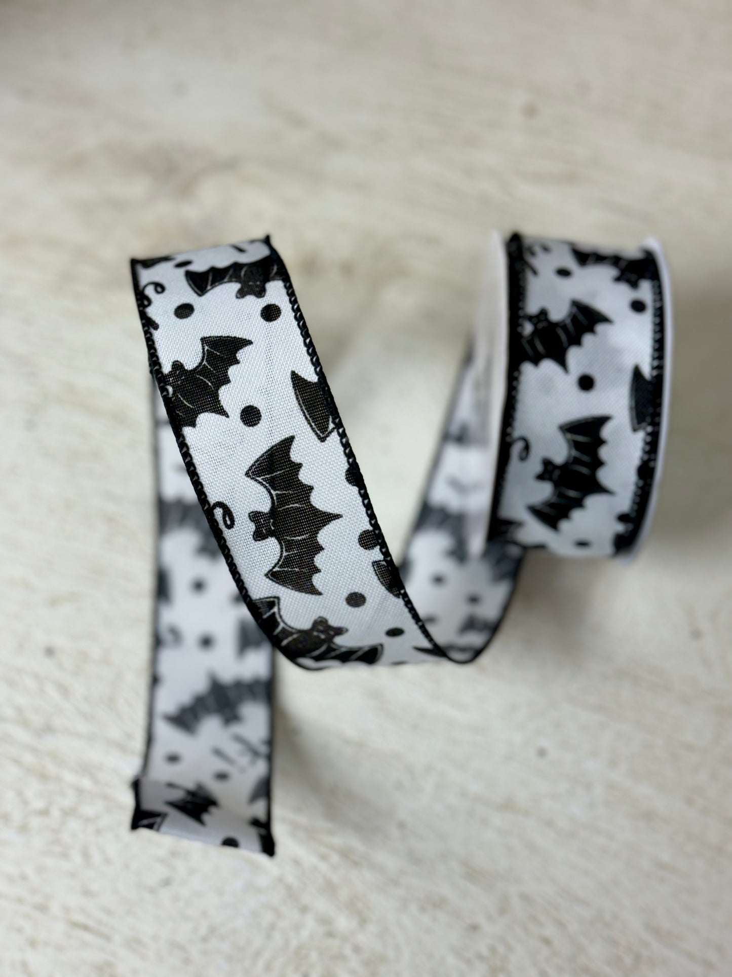 1.5 Inch By 10 Yard Black Bats Ribbon