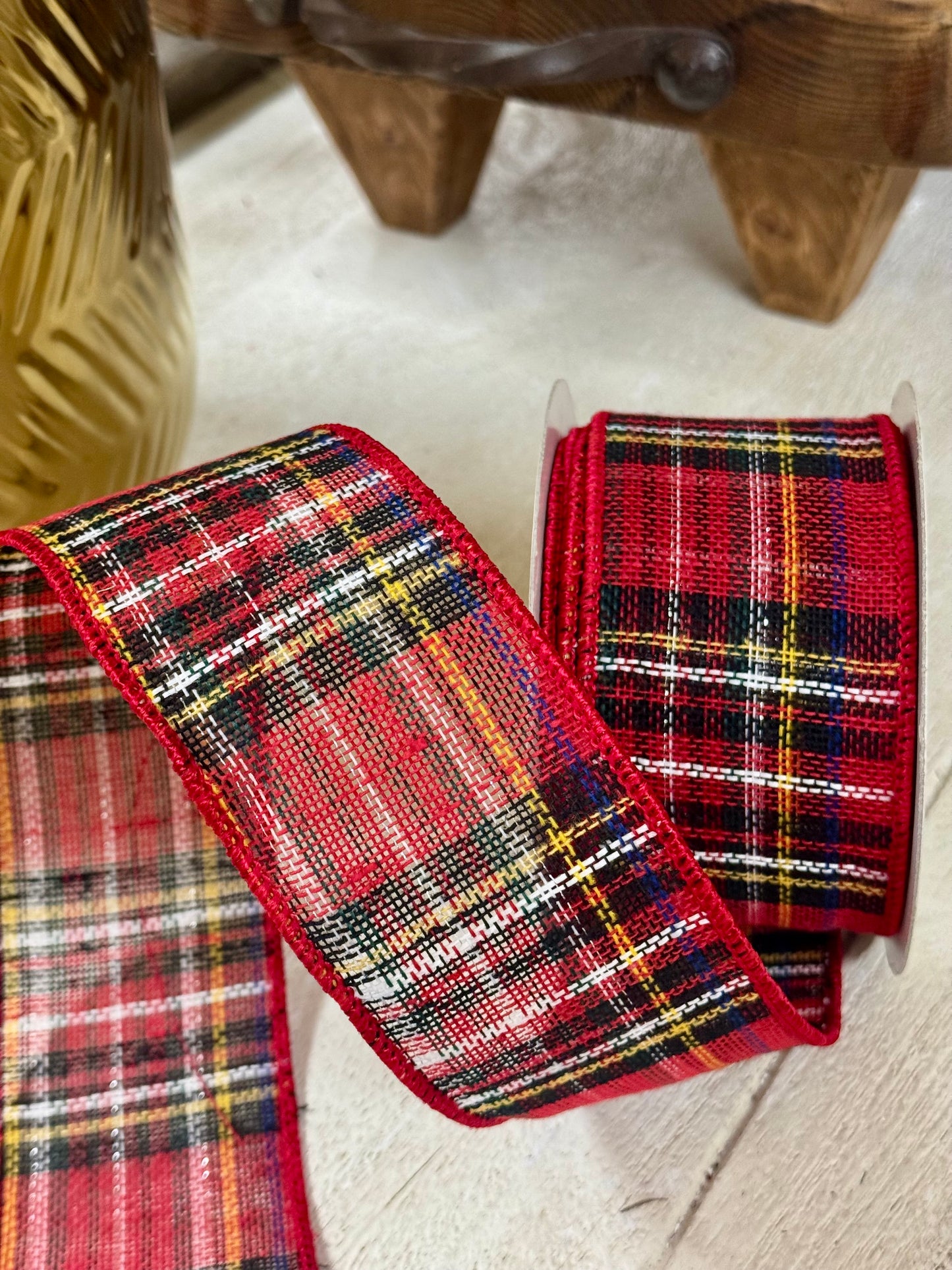 2.5 Inch By 10 Yard Traditional Holiday Plaid Ribbon
