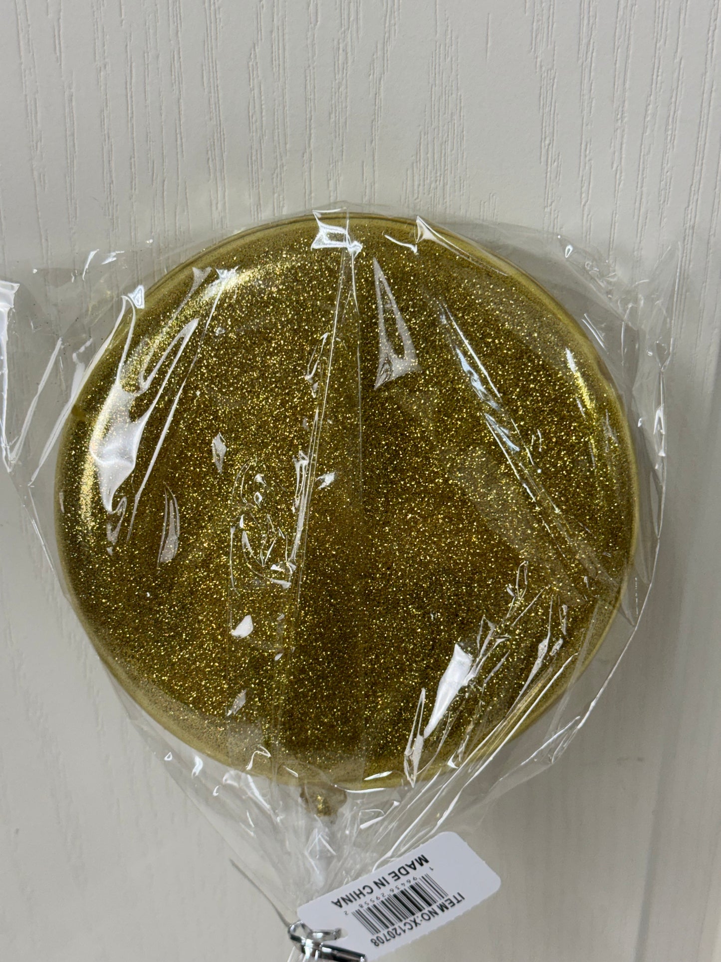 6 Inch Gold Glitter Lollipop With Stick
