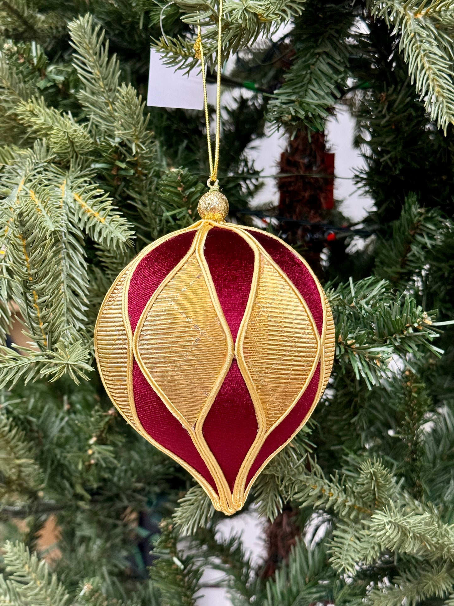 6 Inch Velvet Harlequin Onion Ornament Two Styles