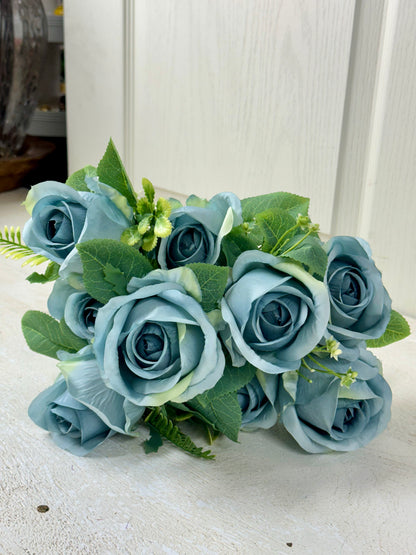 19 Inch Light Blue Rose Bush