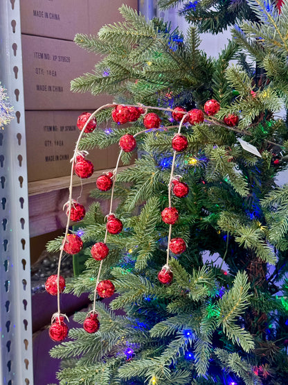 35.5 Inch Red Hanging Ball Spray