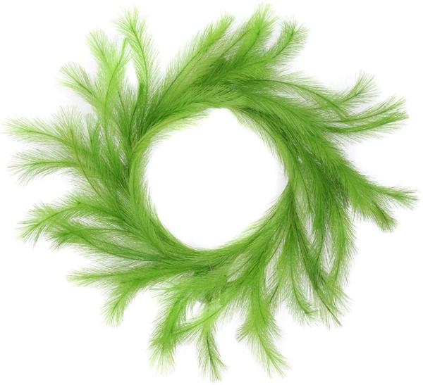 26 Inch Lime Green Fabric Grass Plume Wreath