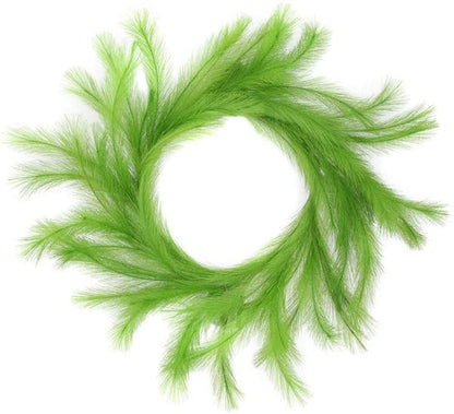 26 Inch Lime Green Fabric Grass Plume Wreath