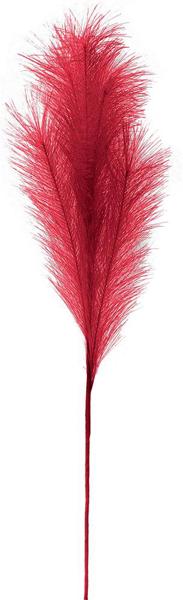 32.75 Inch Red Fabric Grass Plume Spray