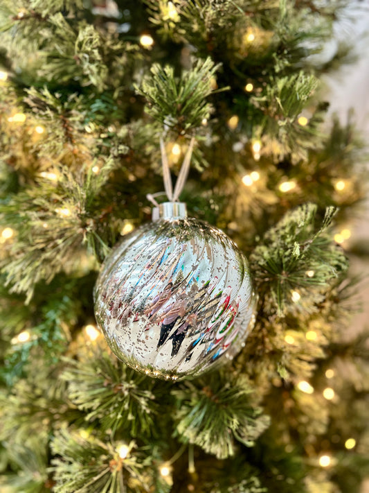 6 Inch Ball Ornament Silver
