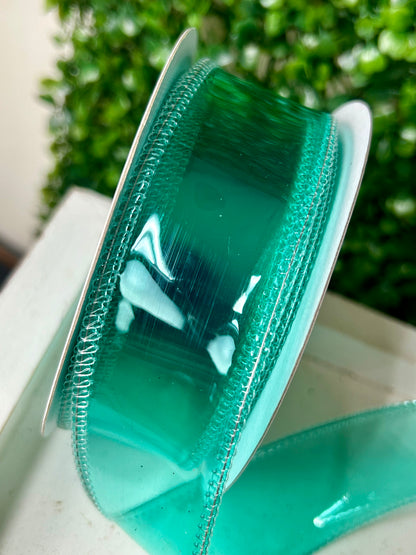 1.5 Inch By 10 Yard Aqua Jelly Ribbon