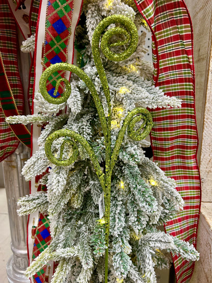 21 Inch Lime Green Glitter Tubing Curl Spray