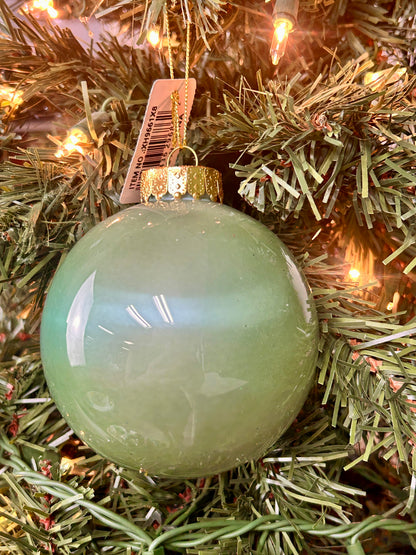 4 Inch Sage Green Lacquer Ornament Ball