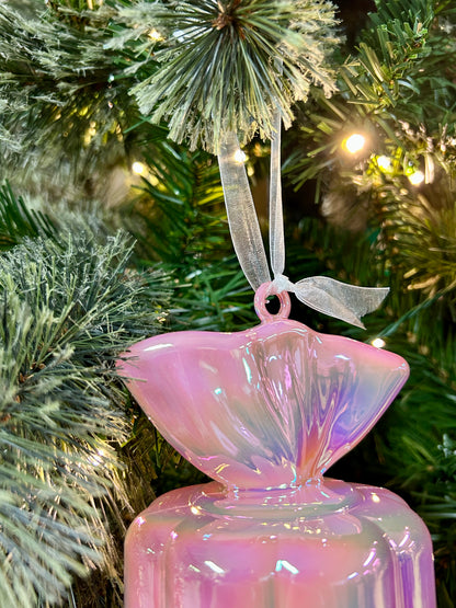 12 Inch Pink Iridescent Candy Ornament Two Styles